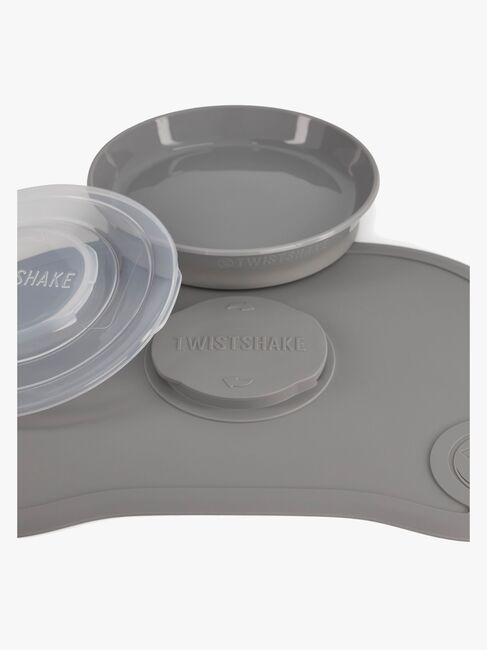 Twistshake Clickmat Mini Teller + Unterlage, Grau
