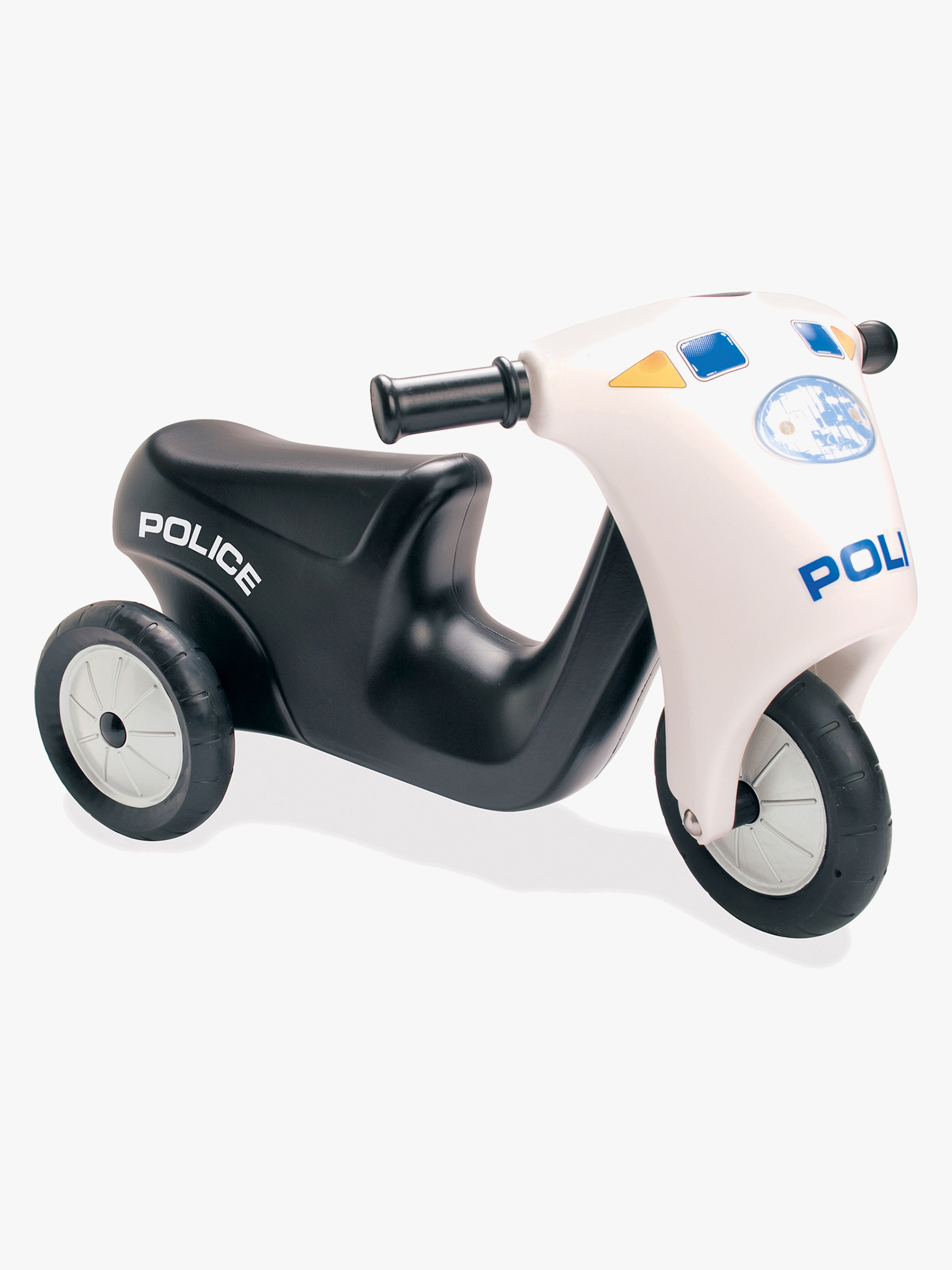 Polizei-Scooter mit Gummirädern, Schwarz / Weiß