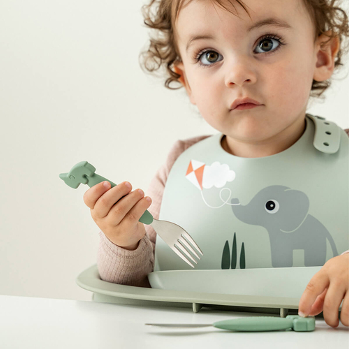 Done By Deer Playground Silikon Lätzchen, Green