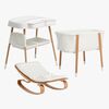 Beemoo Nordic Babybett, Wickeltisch & Babywippe, White/Wood