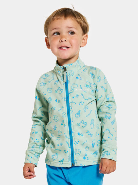 Didriksons Jadis Pullover mit Reißverschluss, Doodle Pale Mint
