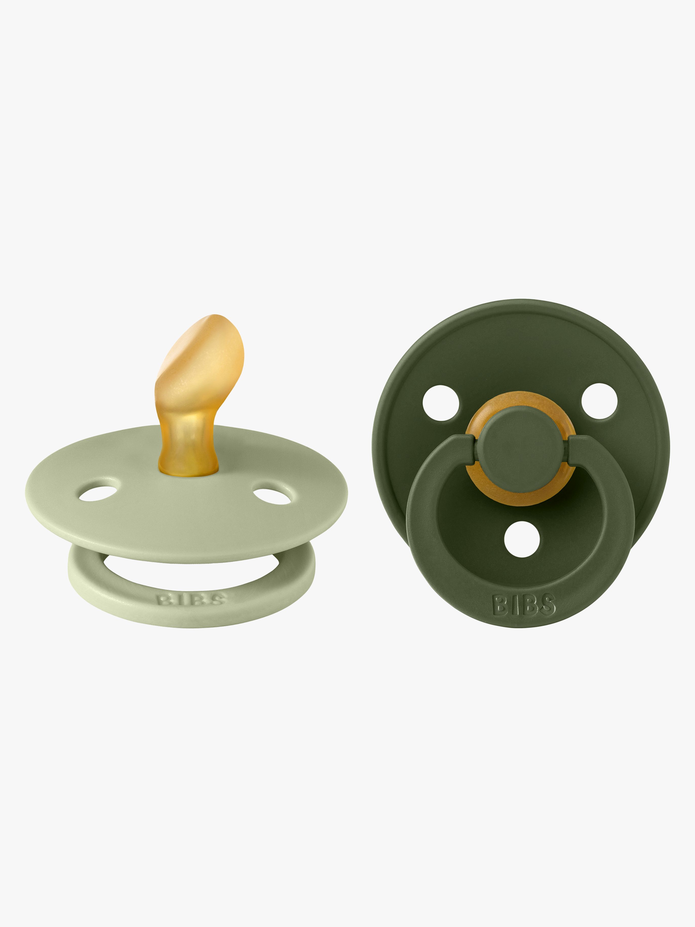 BIBS Colour Schnuller 2er-Pack Latex Größe 1 Anatomisch, Sage/Hunter Green