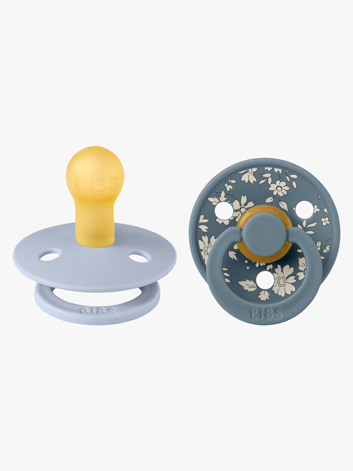 BIBS x Liberty Colour Schnuller 2er-Pack Latex Größe 1 Rund, Capel/Dusty Blue Mix