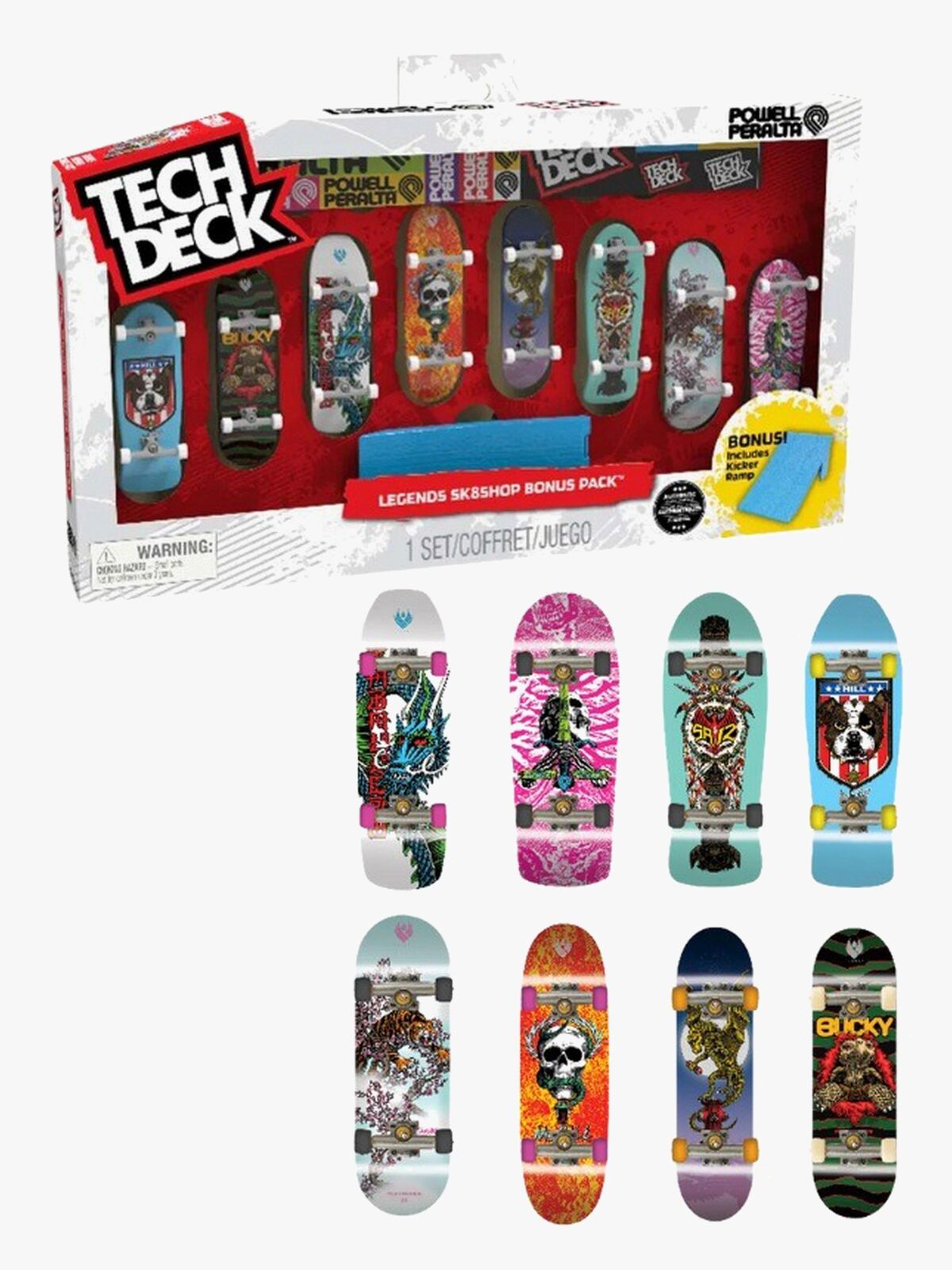 Tech Deck Finger-Skateboards 8er-Pack Retro Neon