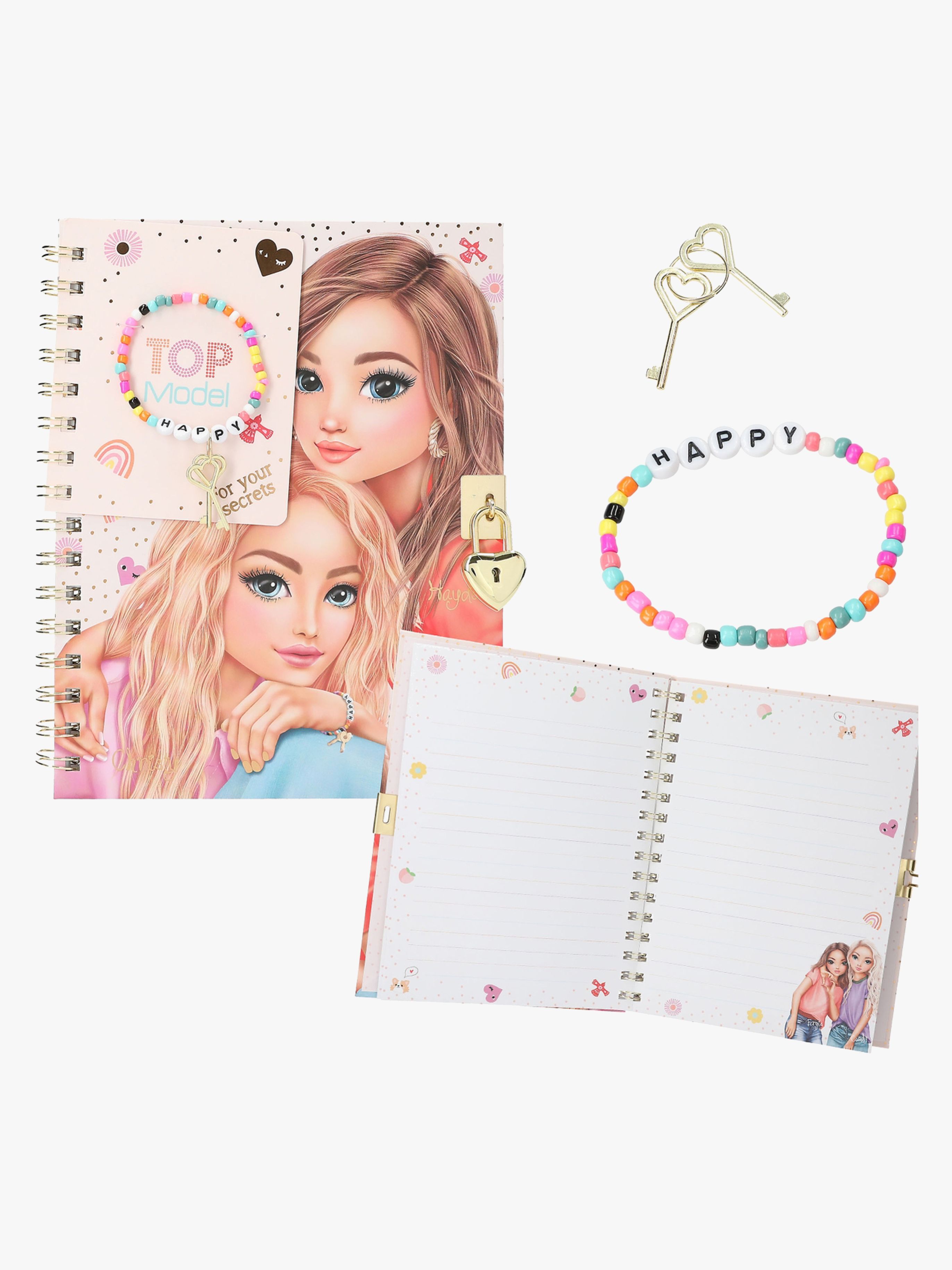 TOPModel Tagebuch mit Herz-Schloss &  Armband