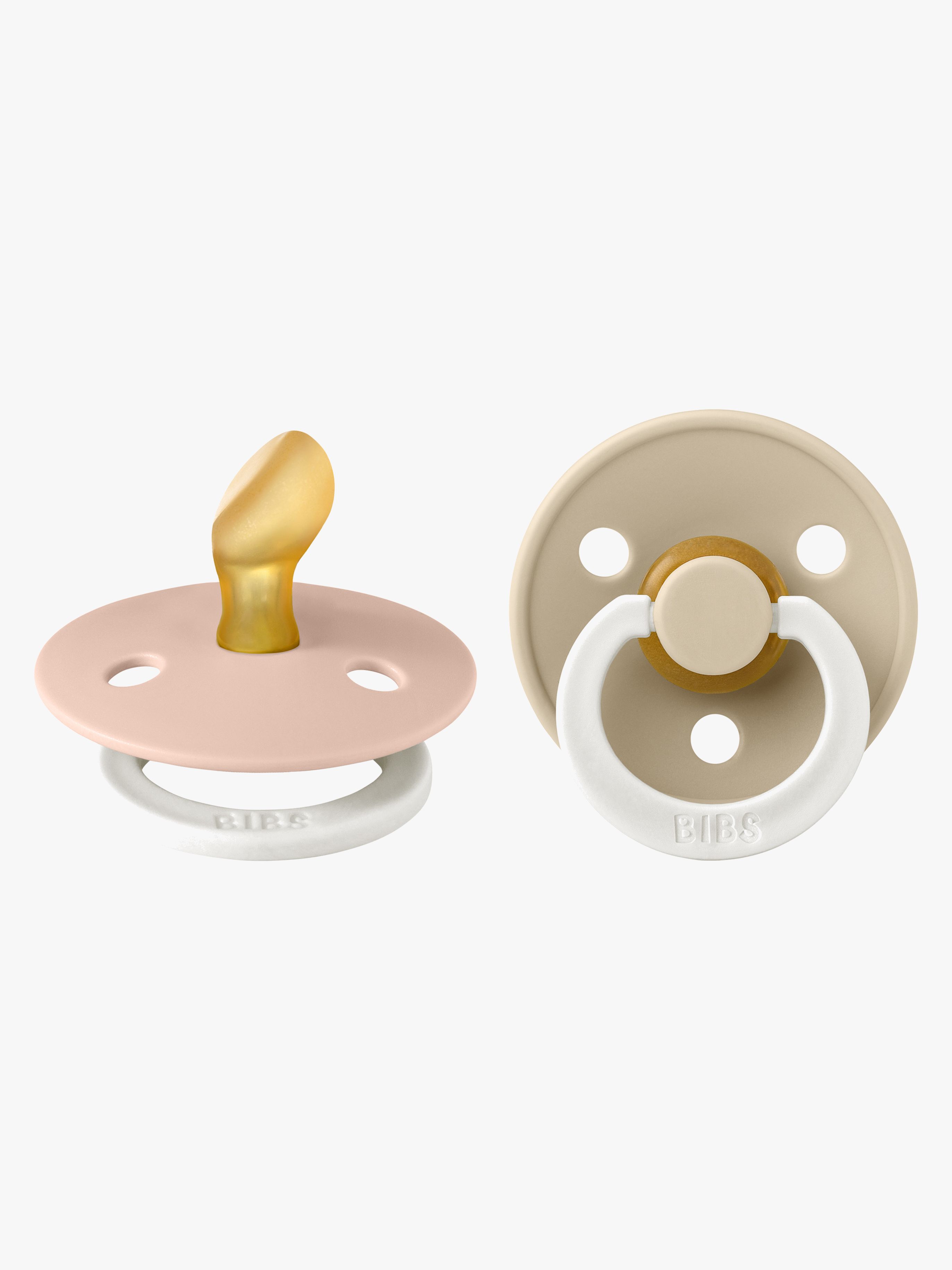 BIBS Colour Schnuller 2er-Pack Latex Größe 1 Anatomisch, Blush Glow/Vanilla Glow