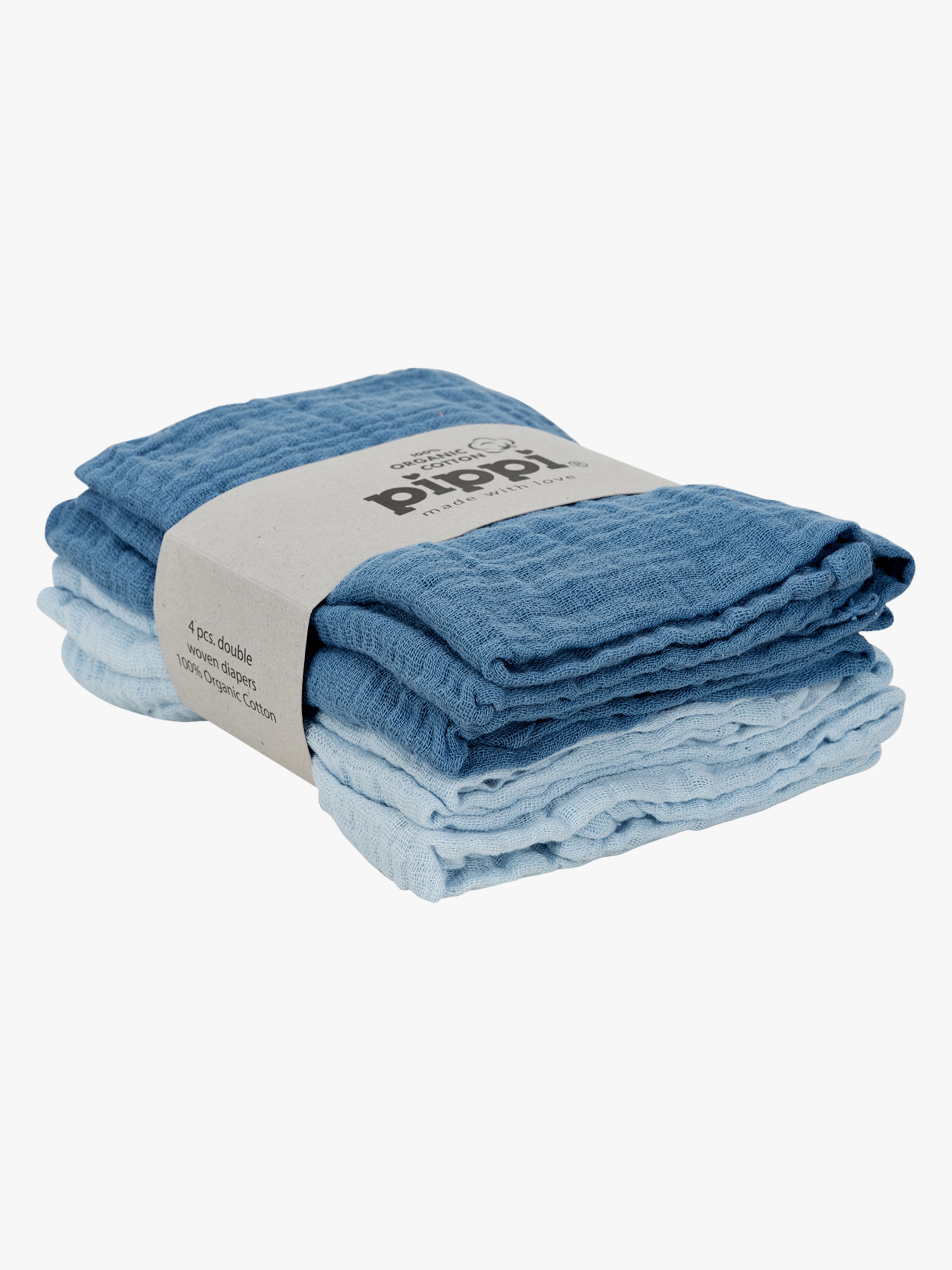 Pippi Musselintuch 4er-Pack, Baby Blue