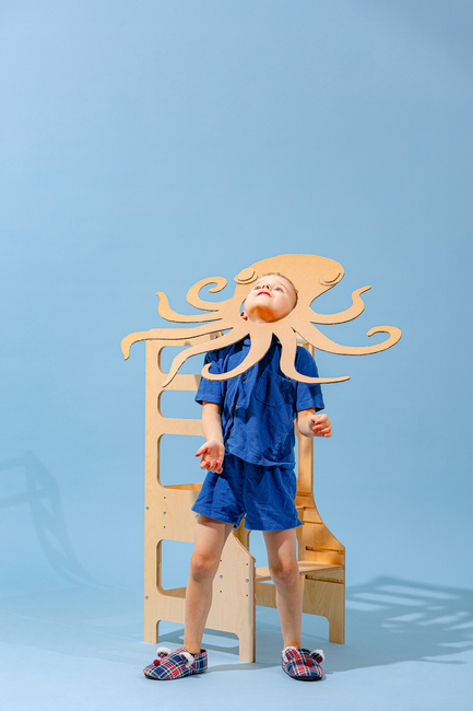 Duck Woodworks Verstellbarer Lernturm, Natur