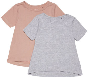 Luca & Lola Malena T-Shirt 2er-Pack, Grey Melange/Adobe Rose