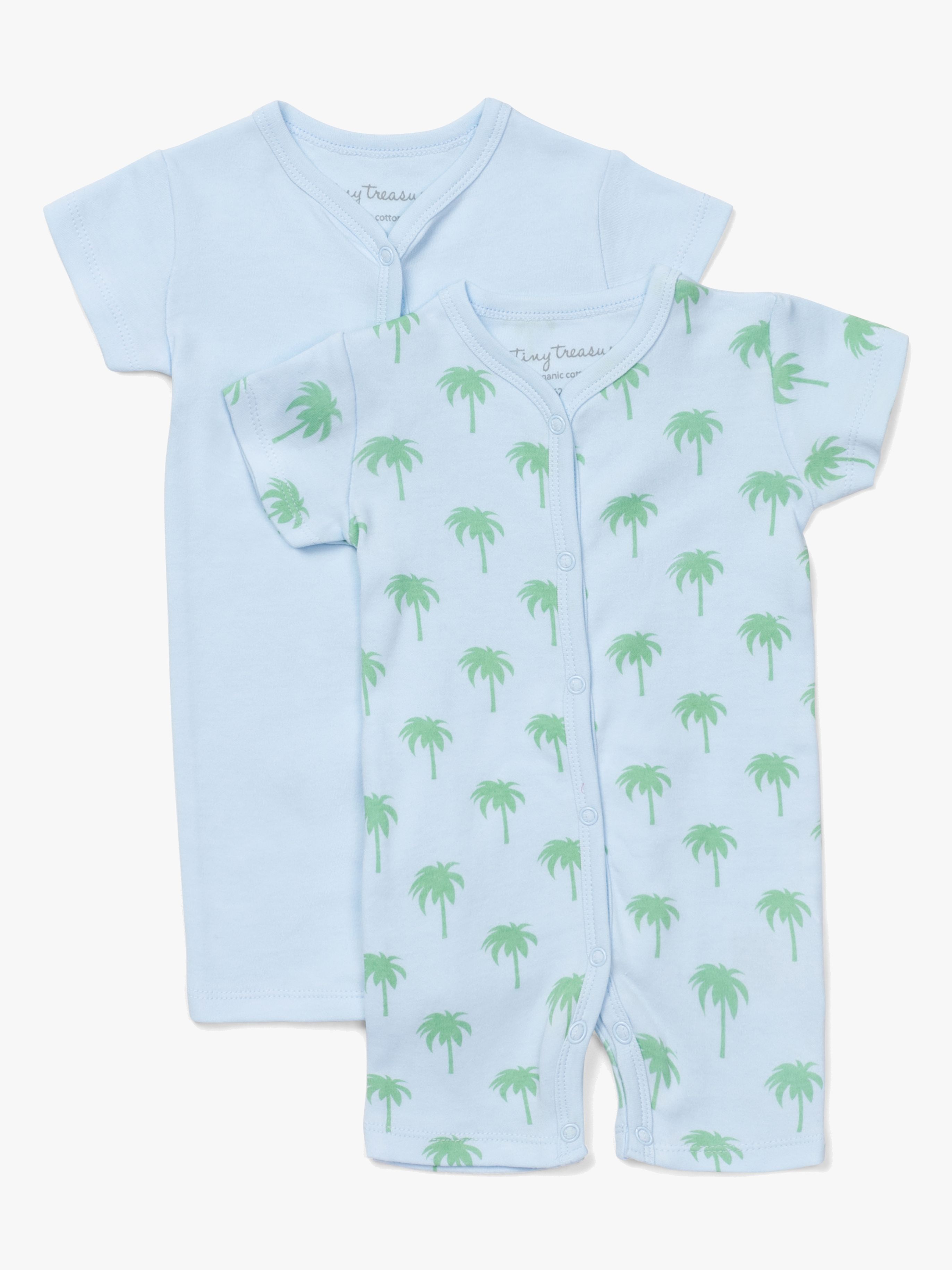Tiny Treasure Summer Bodysuit 2er-Pack, Blue/Palm 62