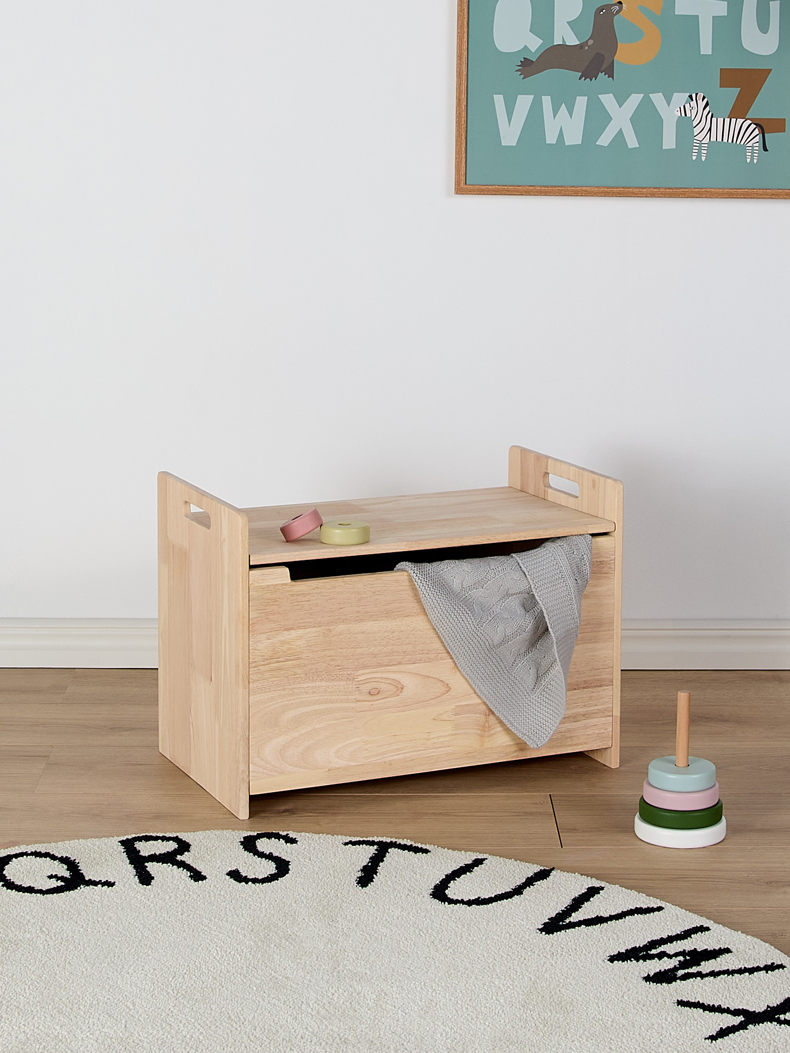 MILO Aufbewahrungsbank, Natur, Kinderzimmermöbel, Kindermöbel