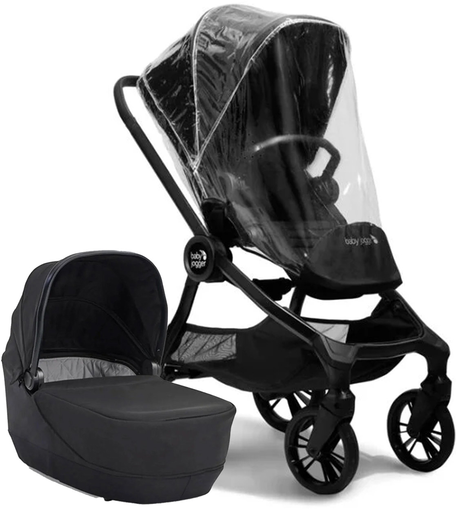 City Sights Kombikinderwagen inkl. Regenschutz, Rich Black