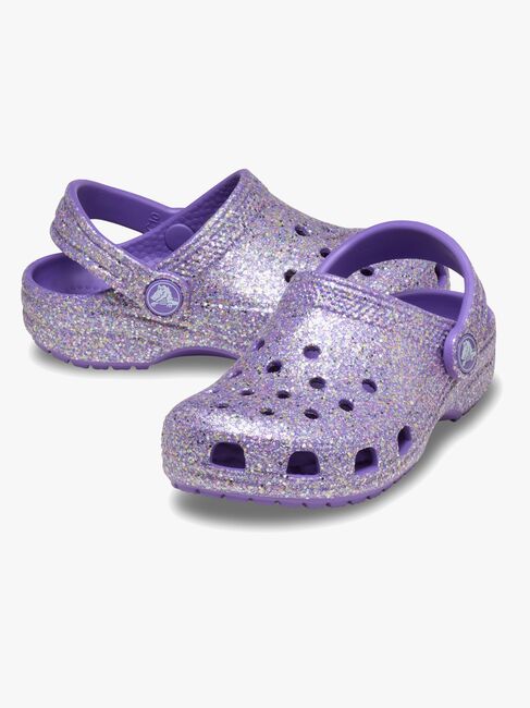Crocs Classic Fantasy Glitter Kids Pantoffeln, Lila