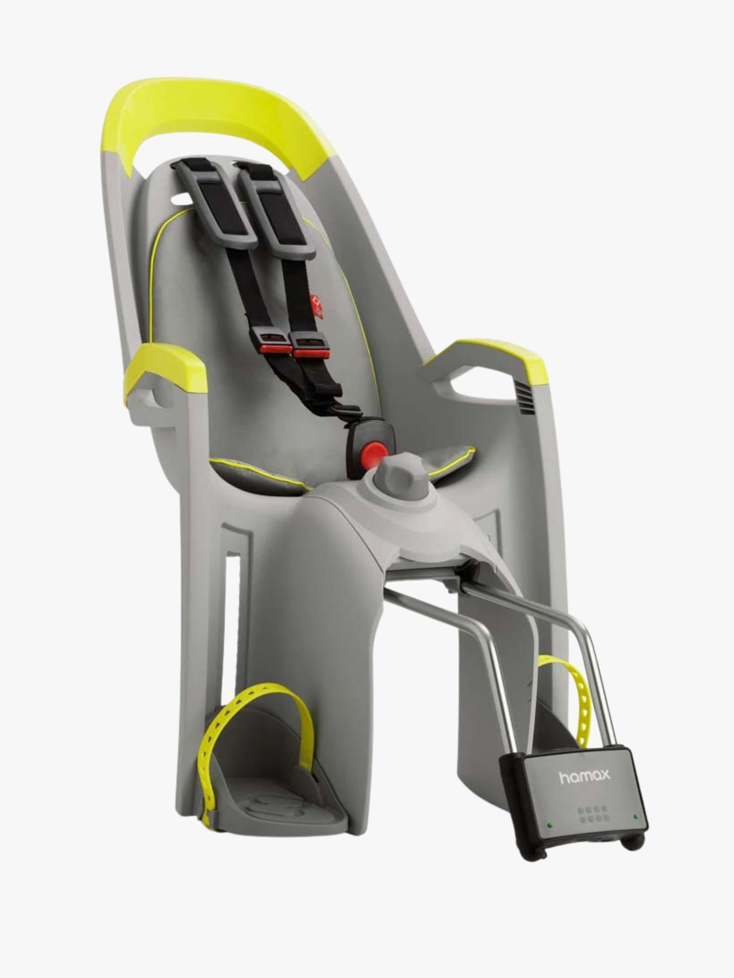 Hamax Amaze Fahrradsitz mit verriegelbarem Gurt, Light Grey