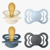 BIBS Supreme Schnuller 4er-Pack Latex Gr. 2, Ivory/Baby Blue/Petrol/Iron