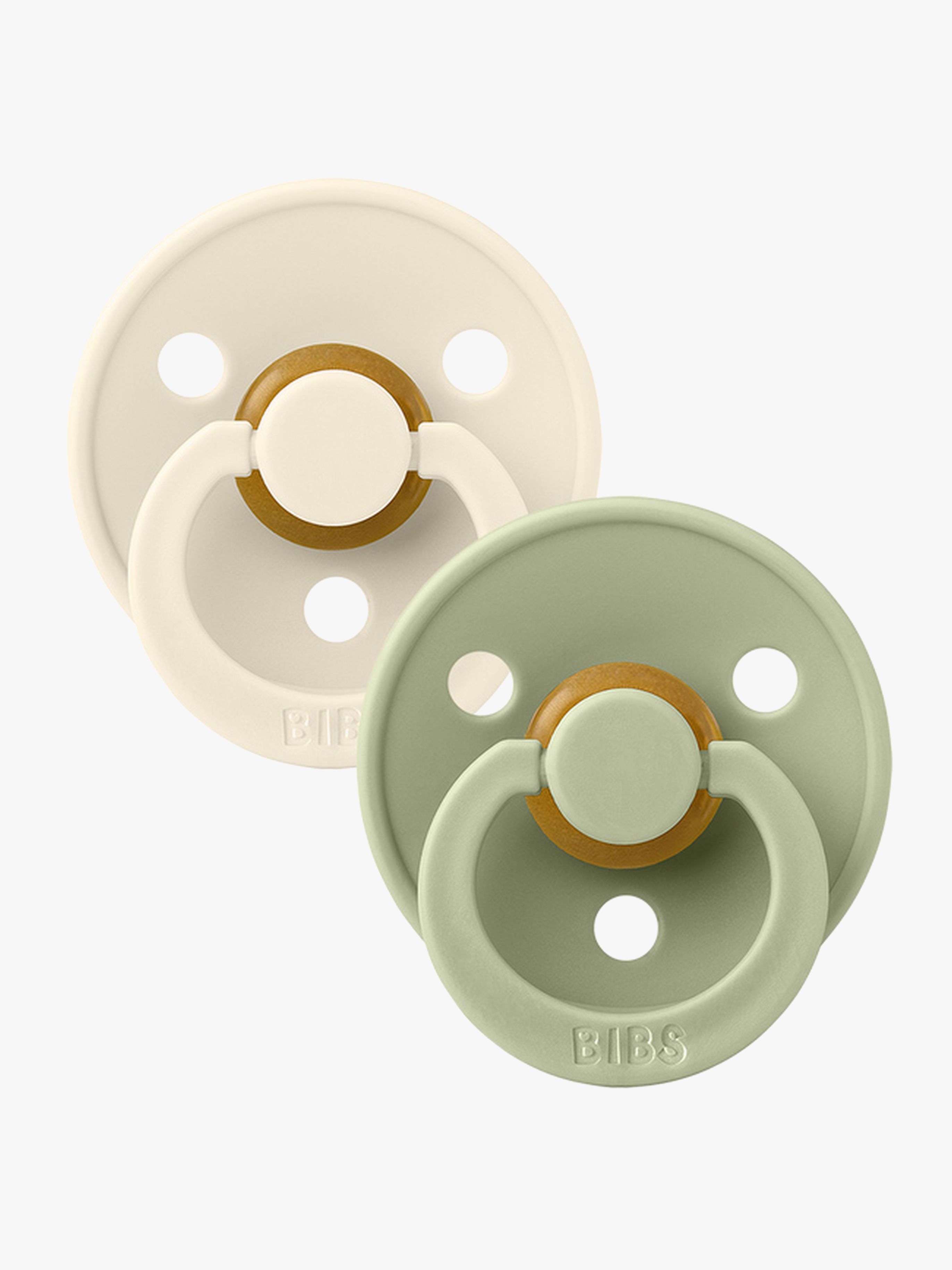 BIBS Schnuller Colour 2er-Pack Latex Größe 2, Ivory/Sage