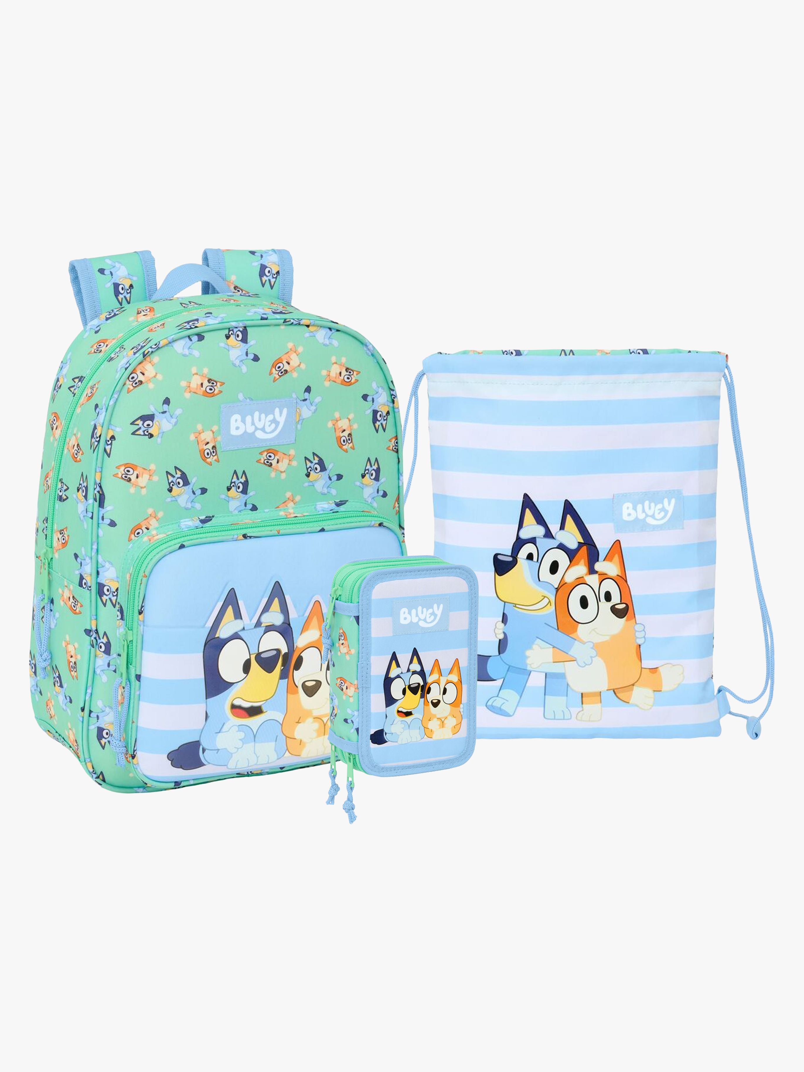 Bluey Kinder Rucksack 10L, Turnbeutel &  Federmäppchen, Sisters