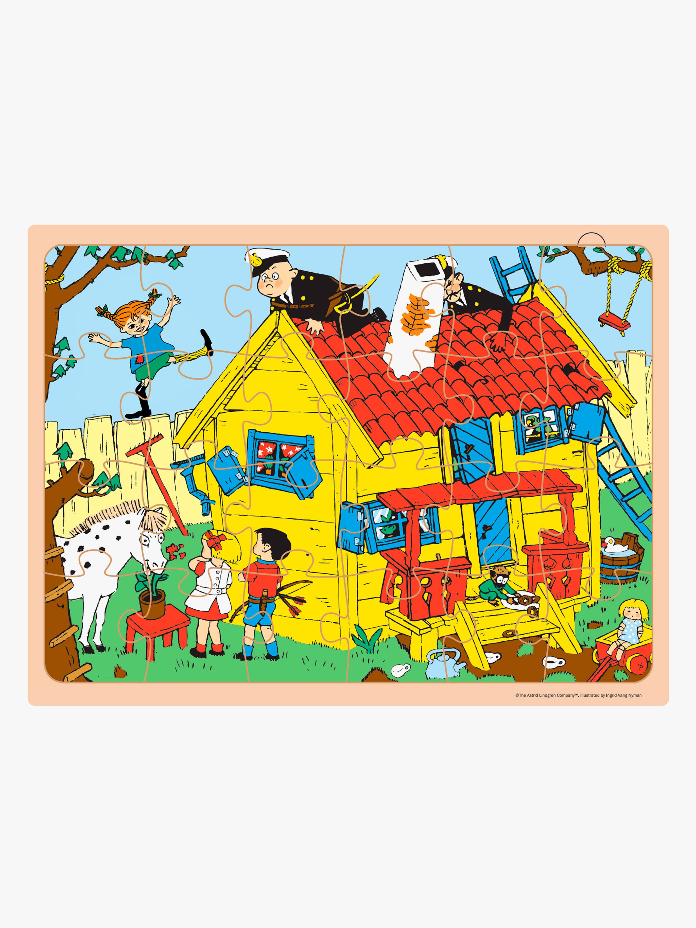 Barbo Toys Pippi Langstrumpf Rahmenpuzzle Holz, 24 Teile
