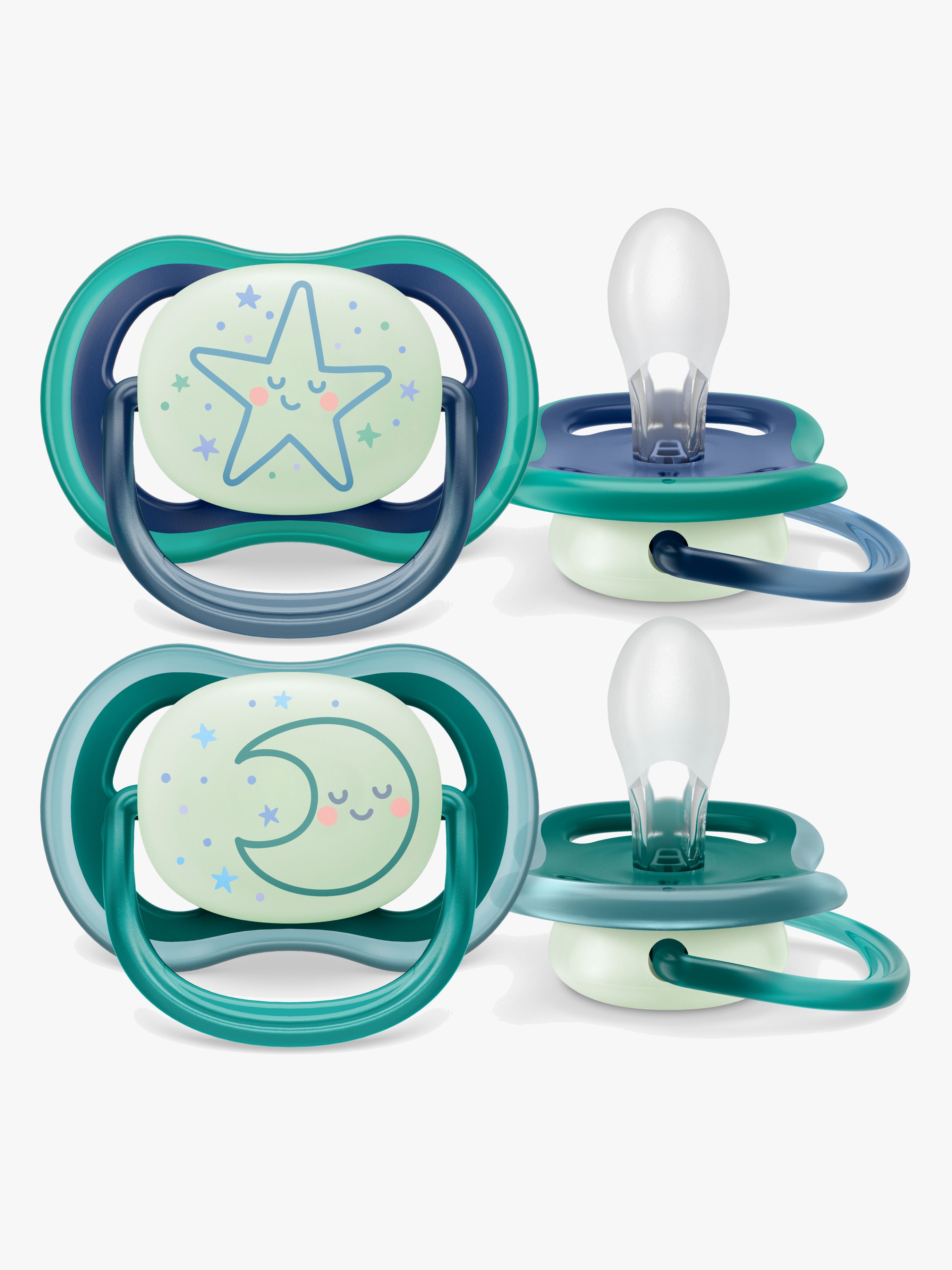 Philips Avent Ultra Air Night Schnuller 2er-Pack 6-18m, Grün/Blau