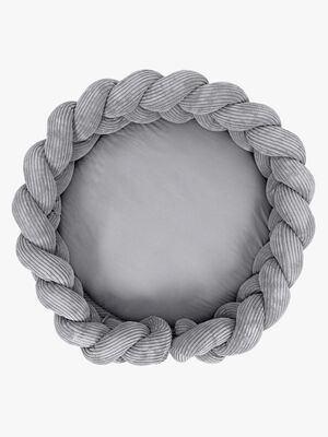 MeowBaby Aesthetic Babynest mit geflochtenem Schutz & Spielteppich, Grey