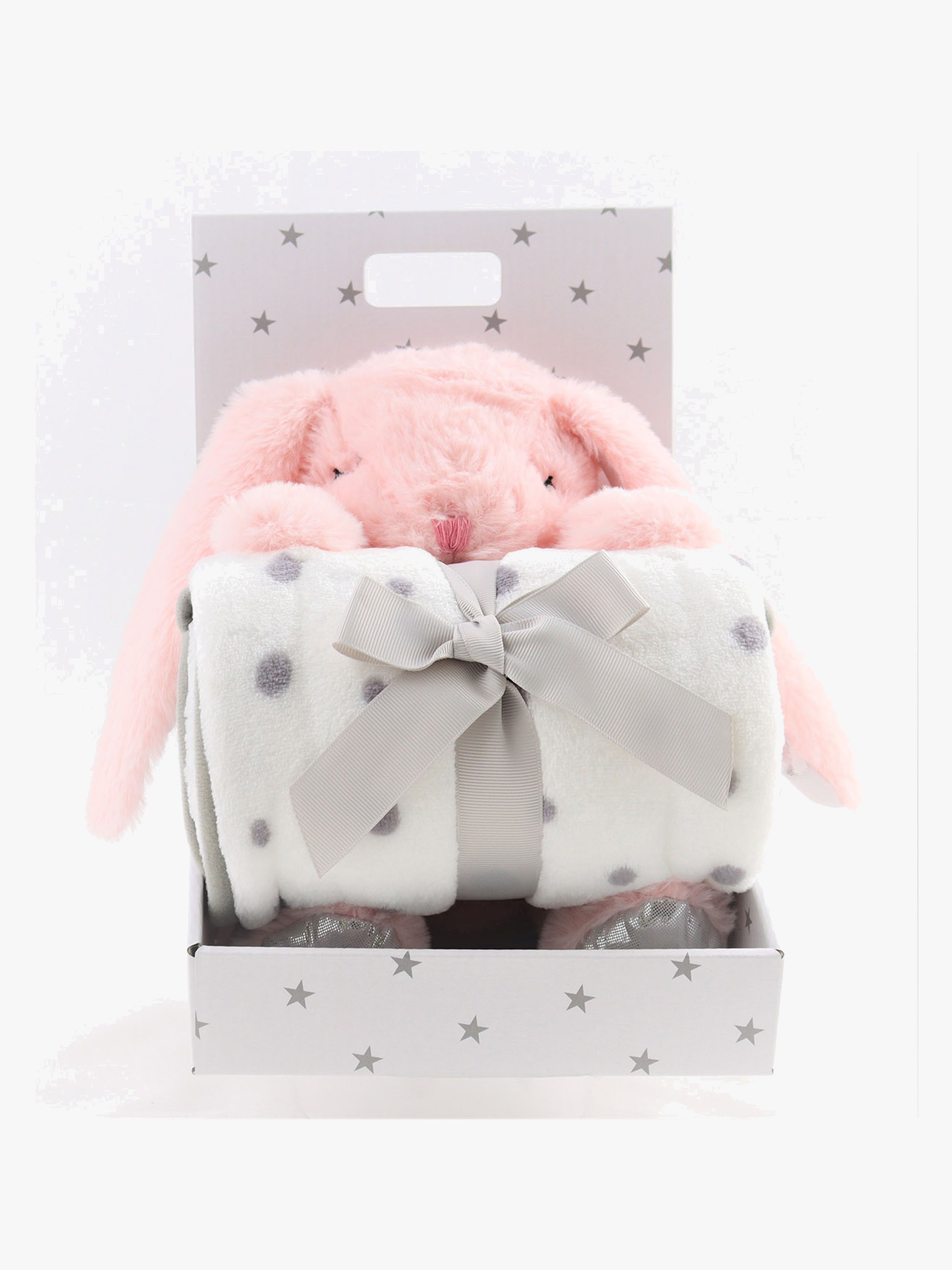 CarloBaby Fleecedecke und Kuscheltier Kaninchen, Rosa