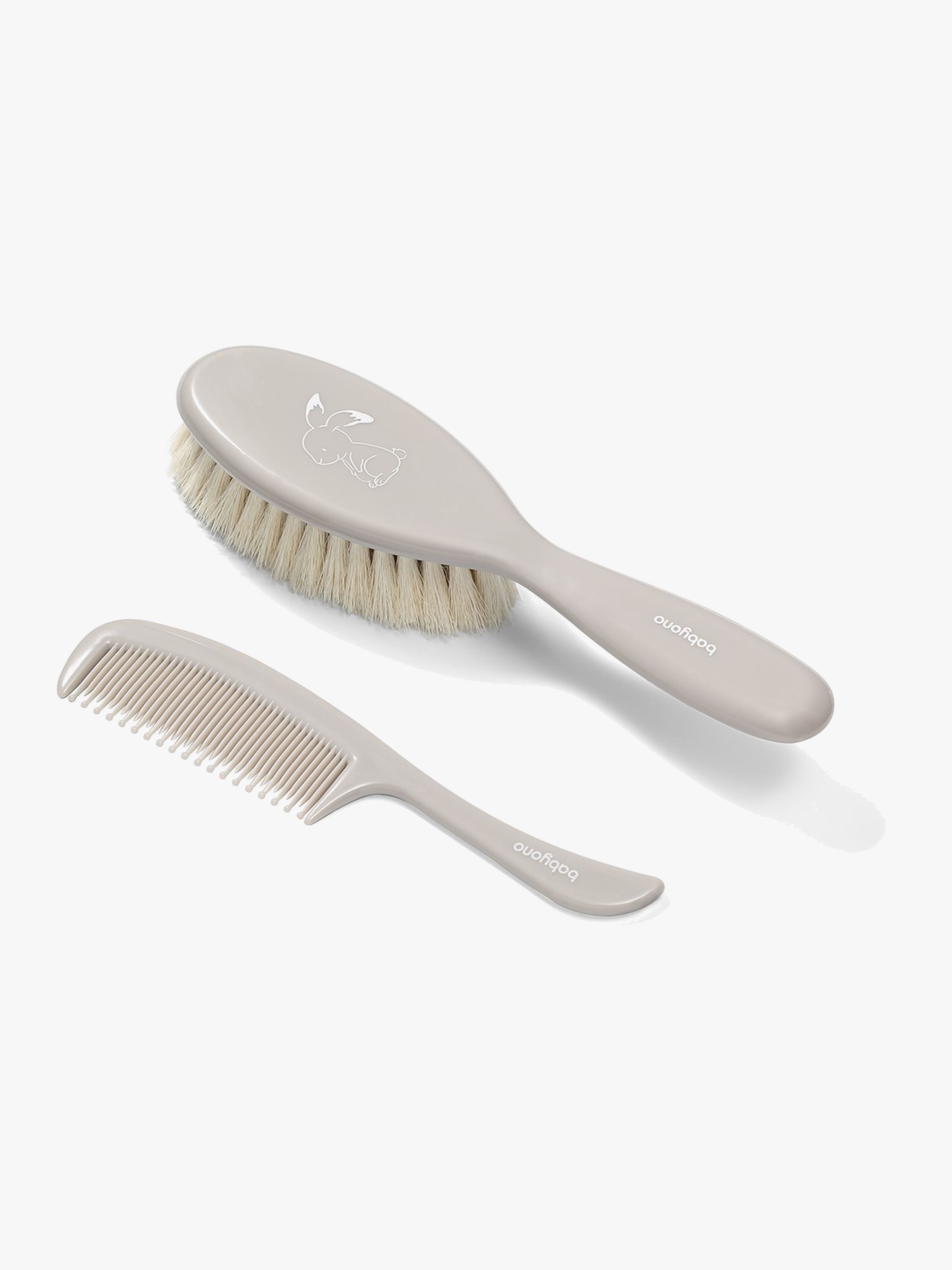 Babyono Natural Bürste und Kamm, Grau