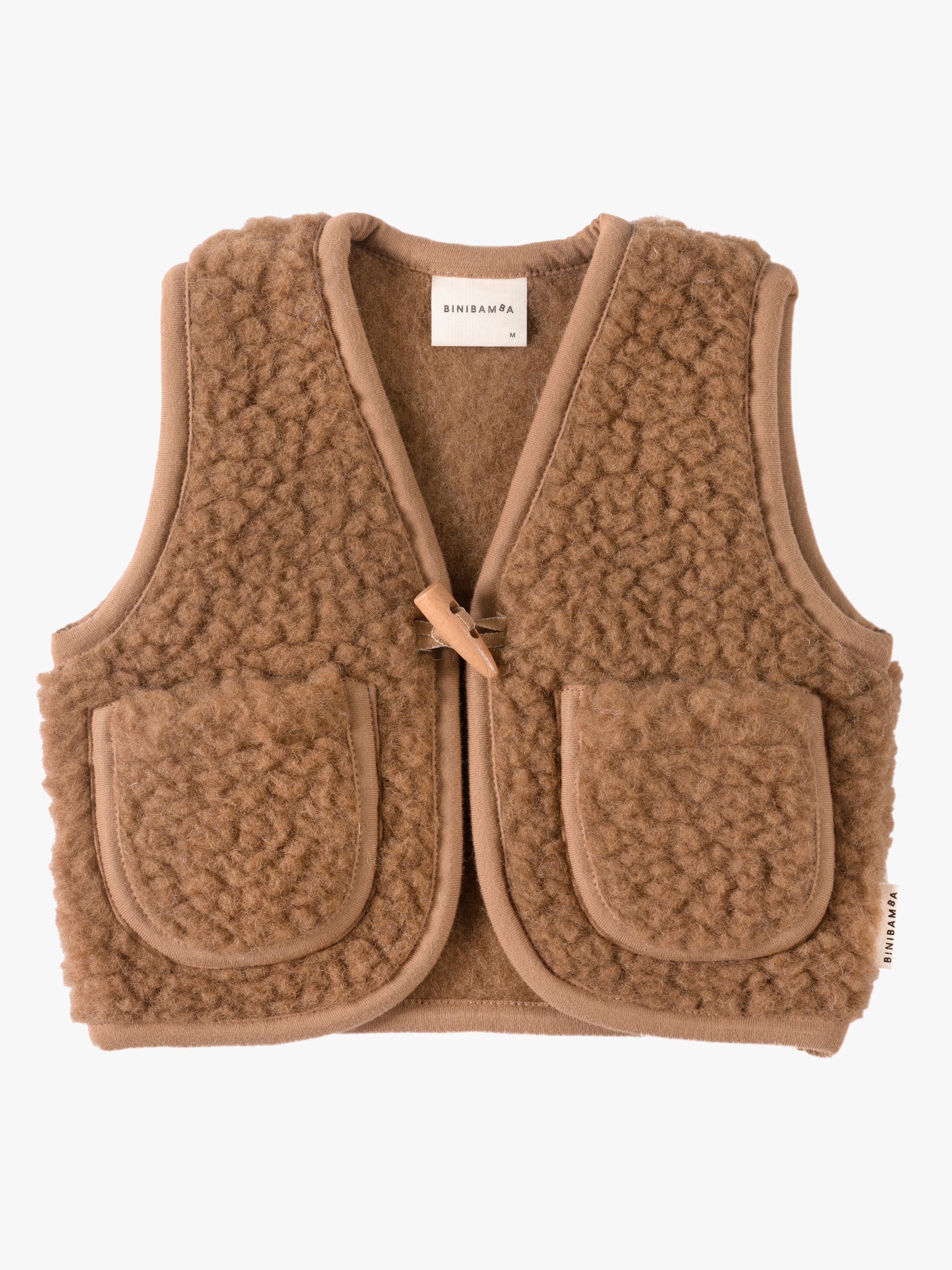 BINIBAMBA Merino Snuggle Weste, Bruno, 6-12 Monate