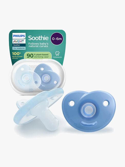 Philips Avent Soothie Schnuller 0–6m 2er-Pack, Rosa/Blau Gemischt