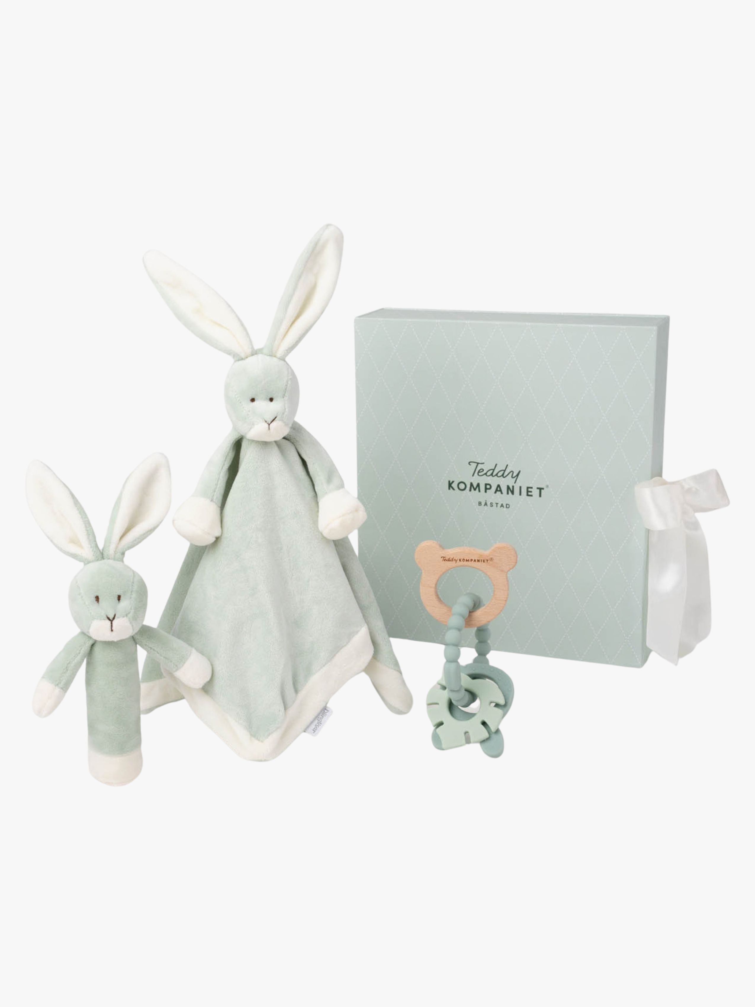 Teddykompaniet Schnuffeltücher Kaninchen Geschenkset, Linden Flower Green