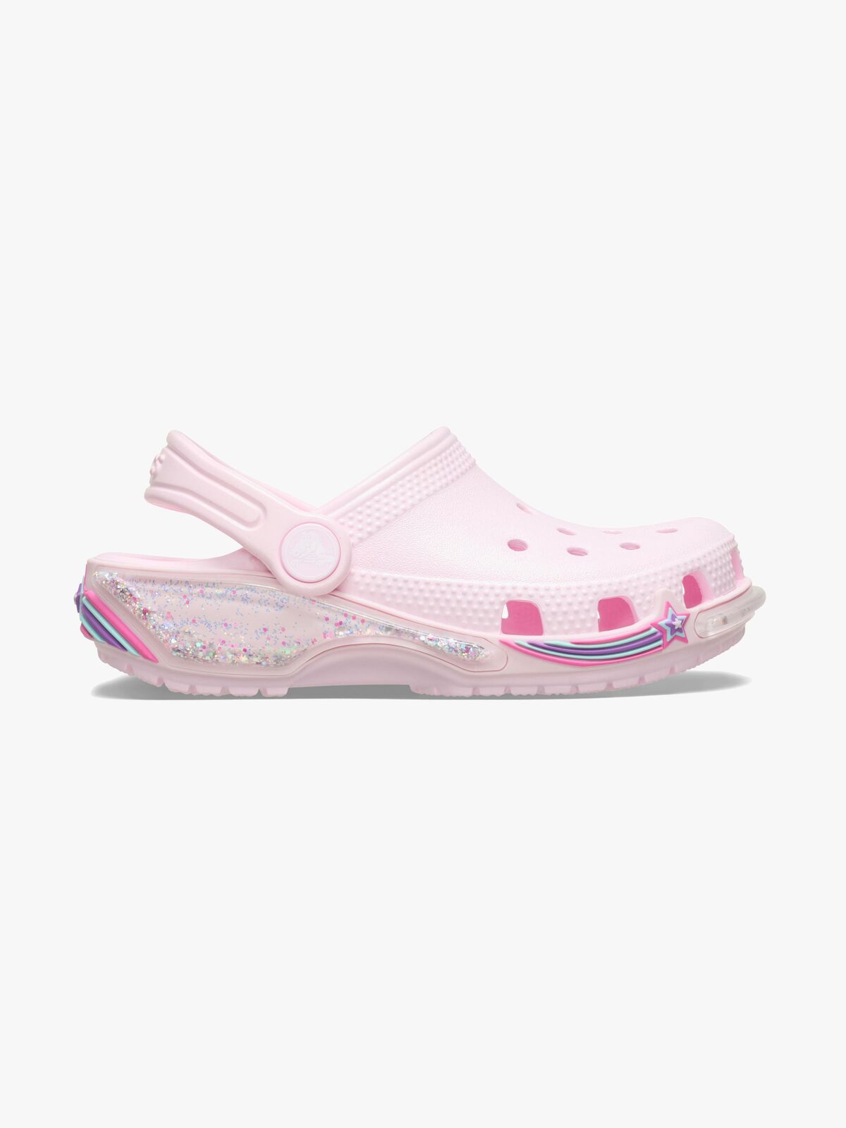 Crocs Classic Star Sparkle Sandalen, Pink Milk