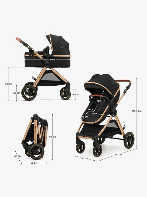 Kinderkraft ESME 2-in-1 Kombikinderwagen, Pure Black