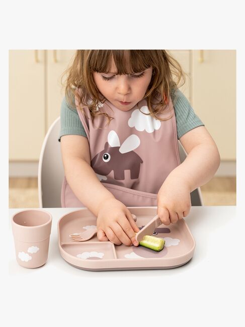 Done By Deer Foodie Geteilter Teller Happy Clouds, Rosa