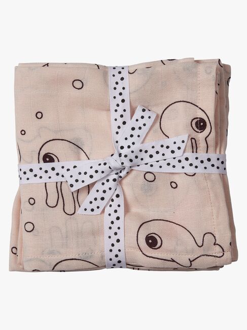 Done By Deer Swaddler Sea Friends 120x120 2er-Pack, Powder