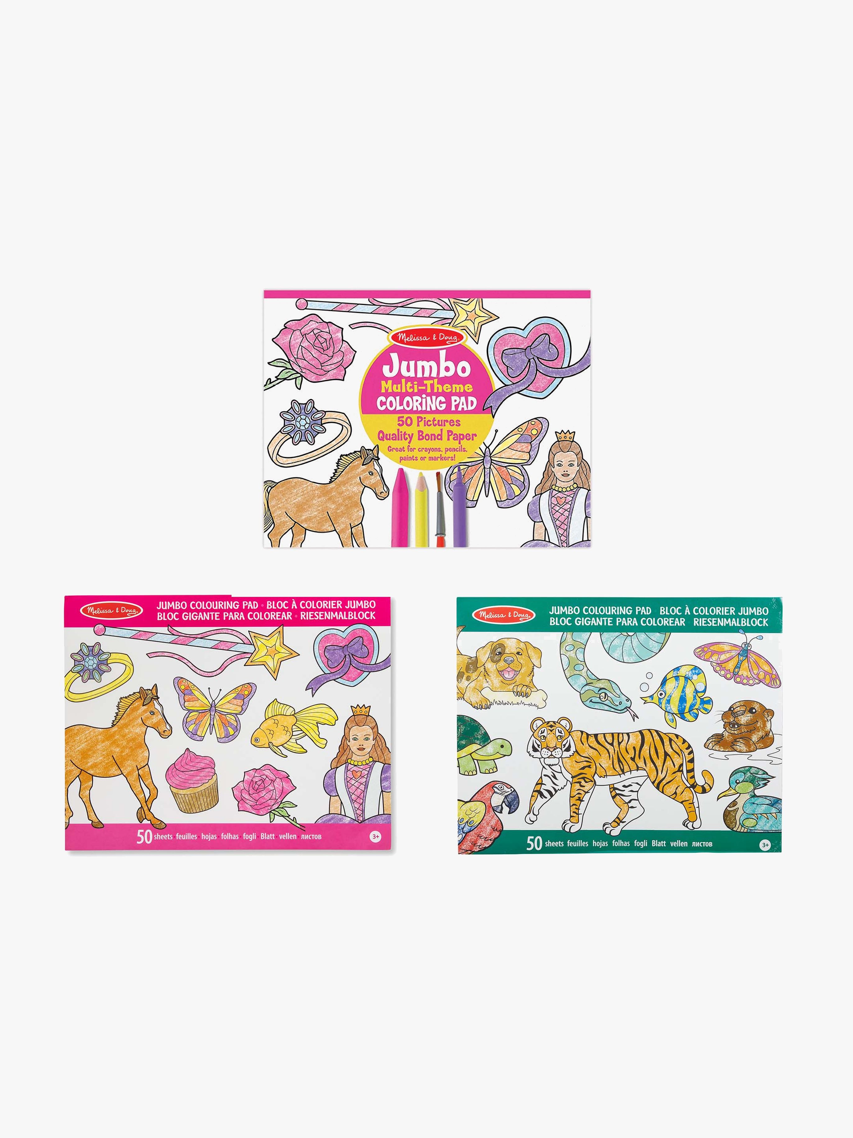 Melissa &  Doug Riesen-Malblock Set - Prinzessin, Tiere und Multi-Thema