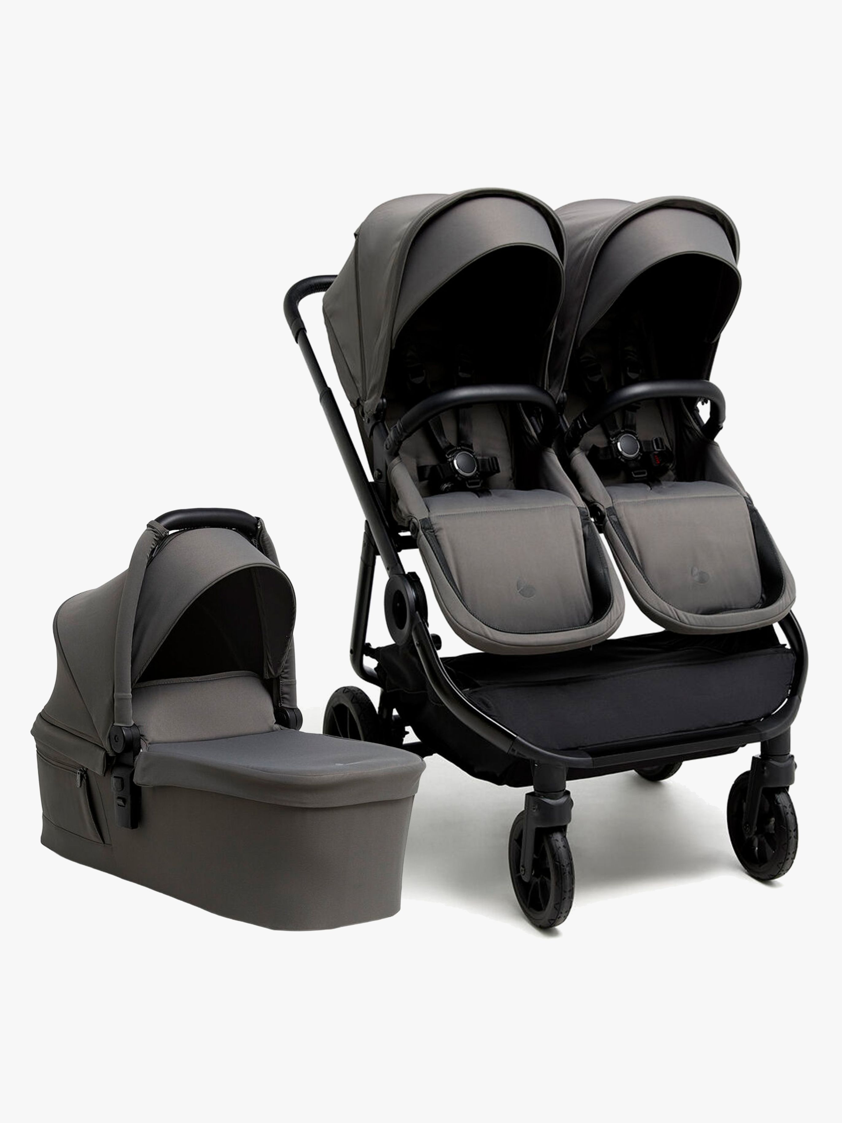 Pro Twin 2 Geschwisterwagen inkl. Liegewanne, Mocha Grey, Doppelkinderwagen