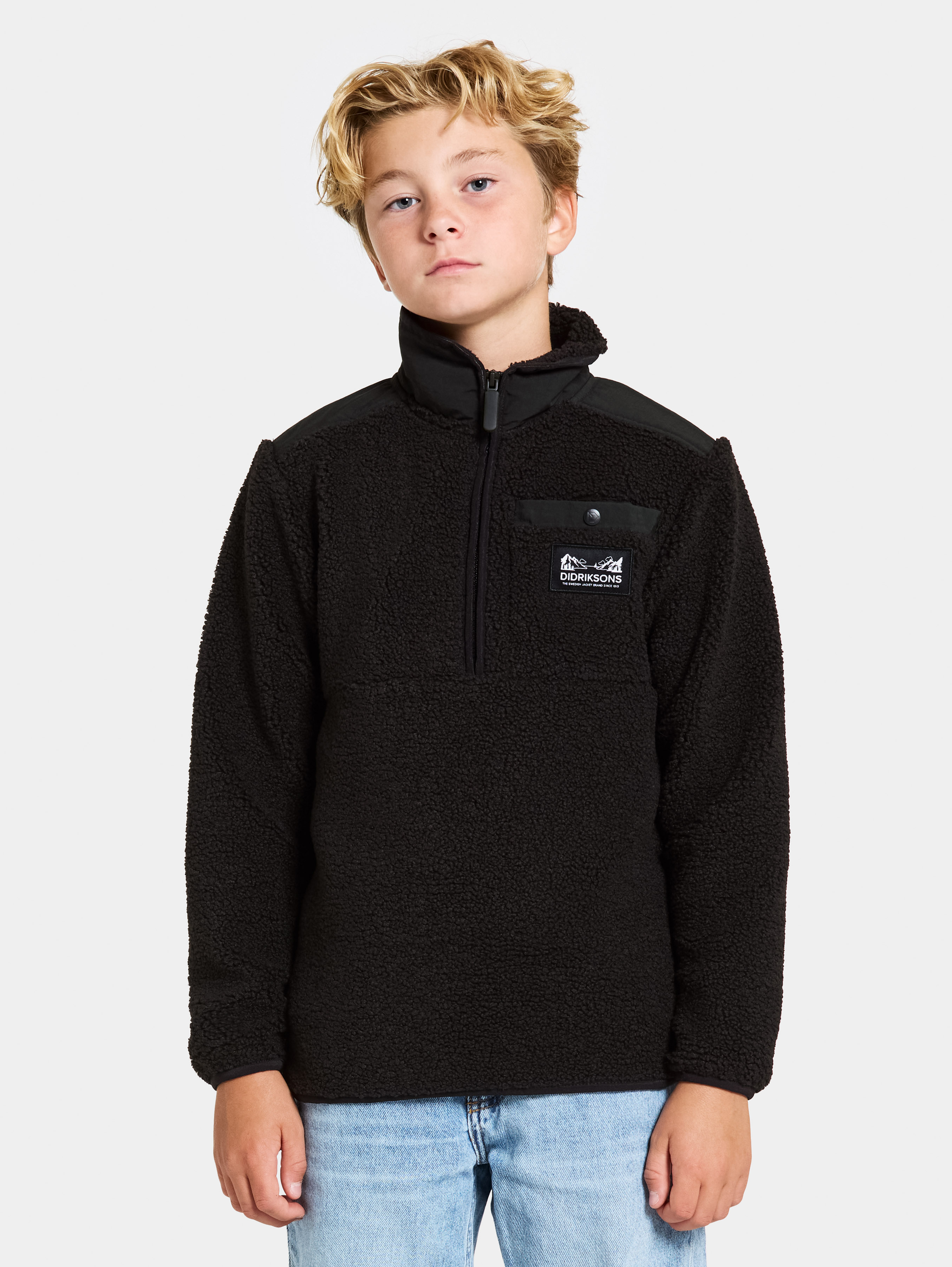 Didriksons Exa Fleecejacke, Schwarz, 130