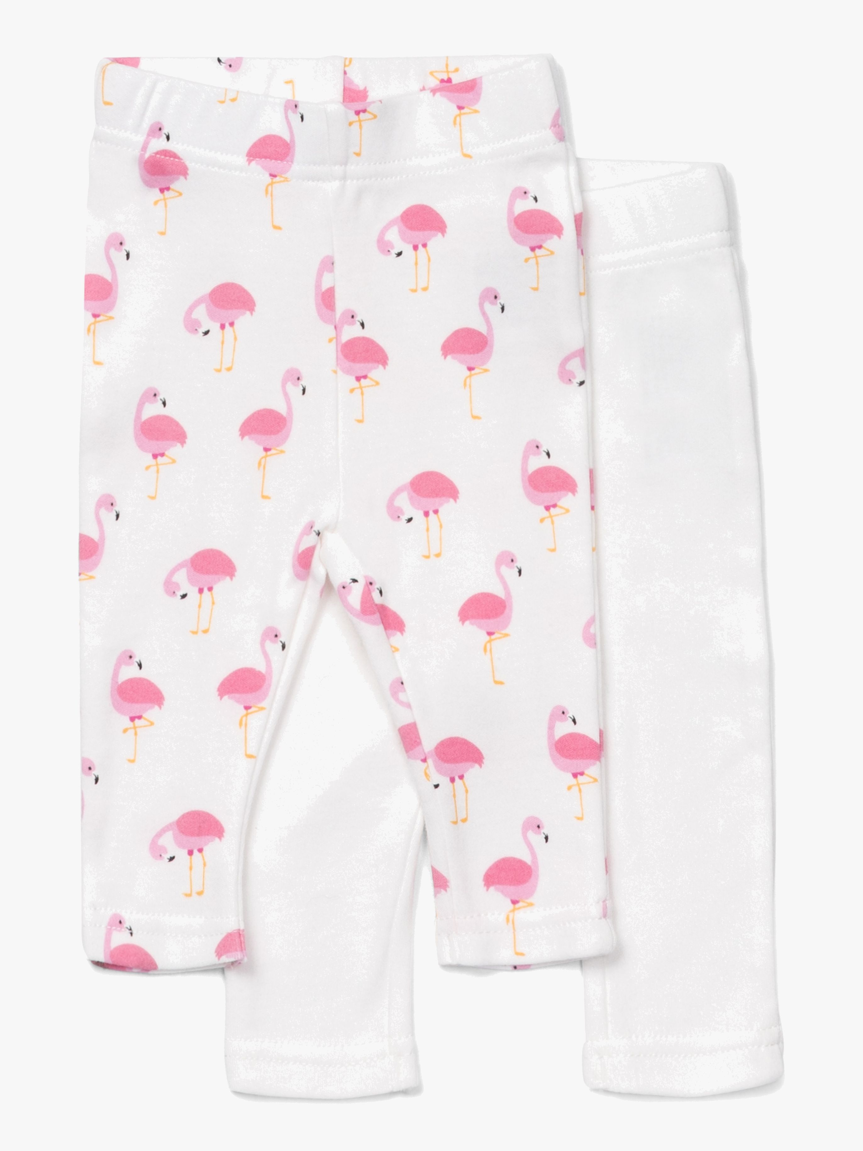 Tiny Treasure Lexi Leggings 2er-Pack, White/Flamingo 74
