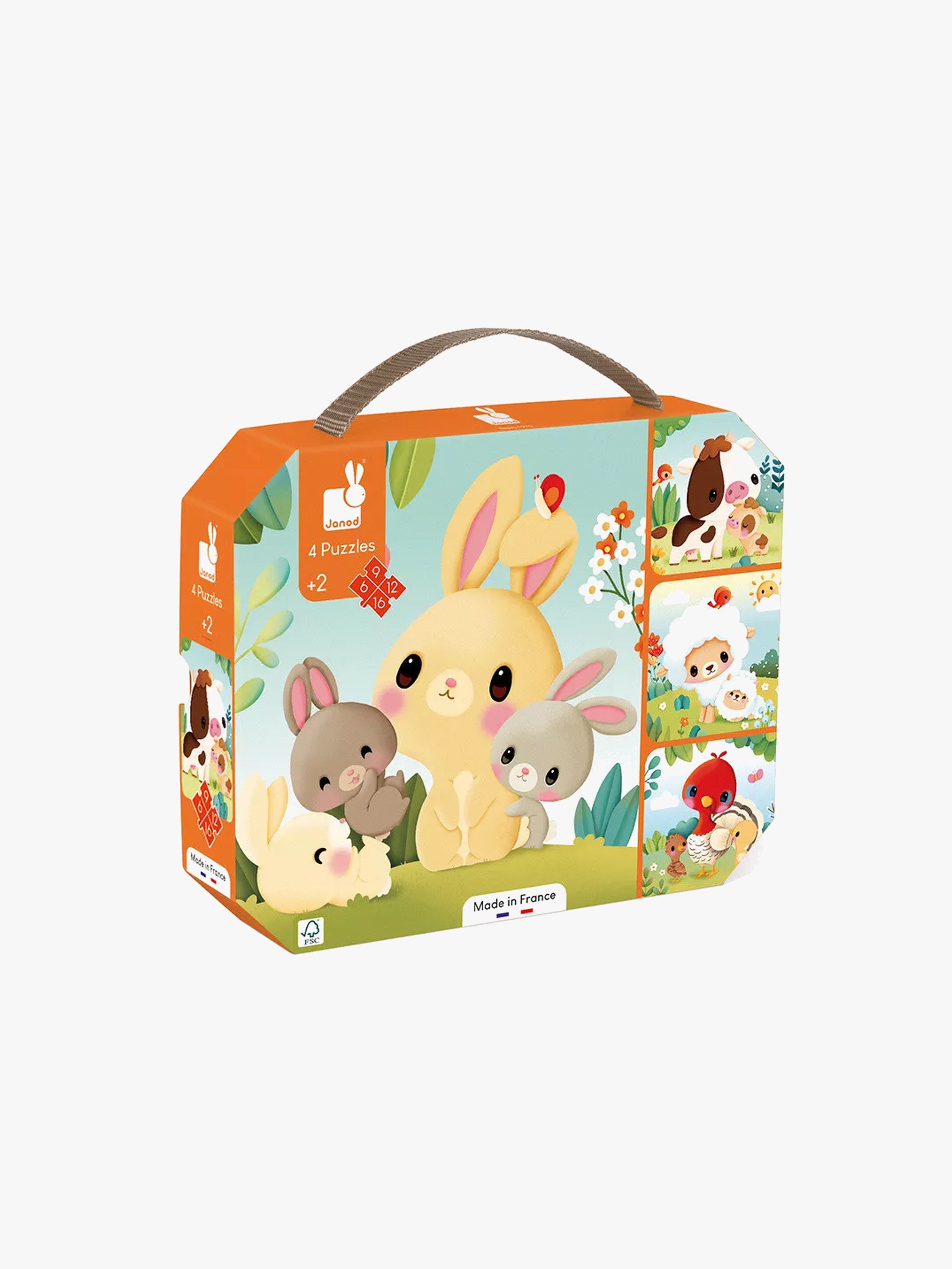 Bauernhoftier Puzzles mit Steigende Schwierigkeit 4-in-1 43 Teile