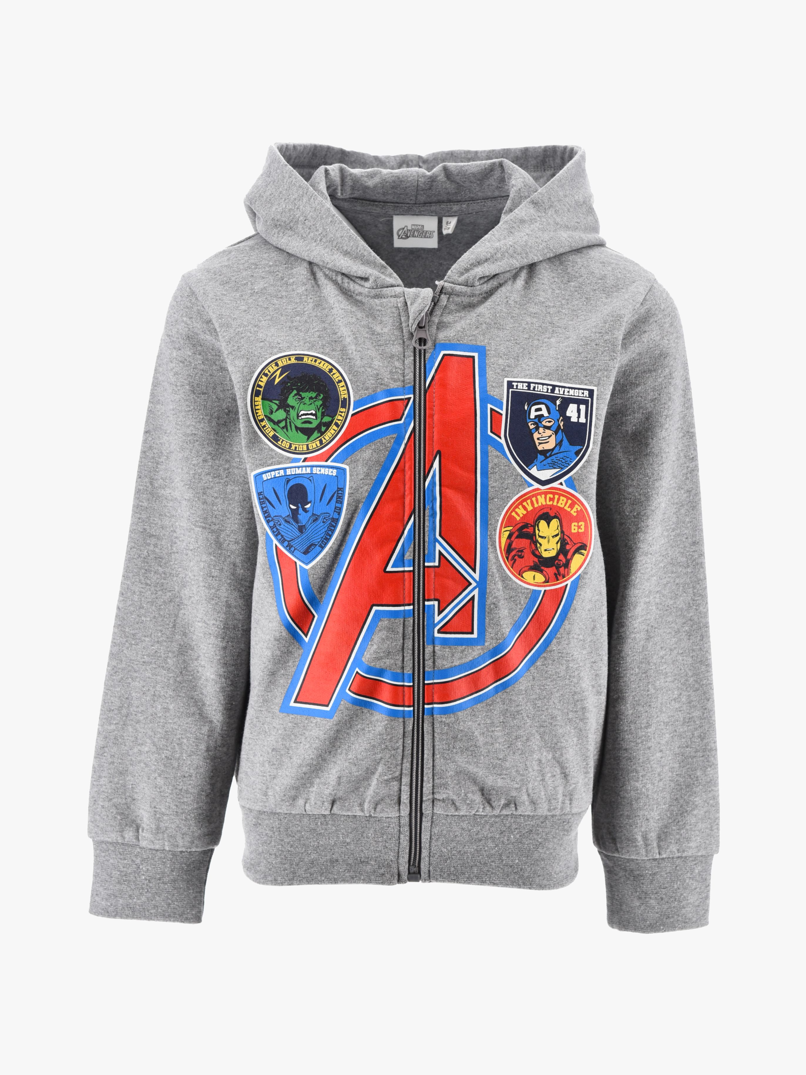 Marvel Avengers Zip Hoodie, Grau, 104-110