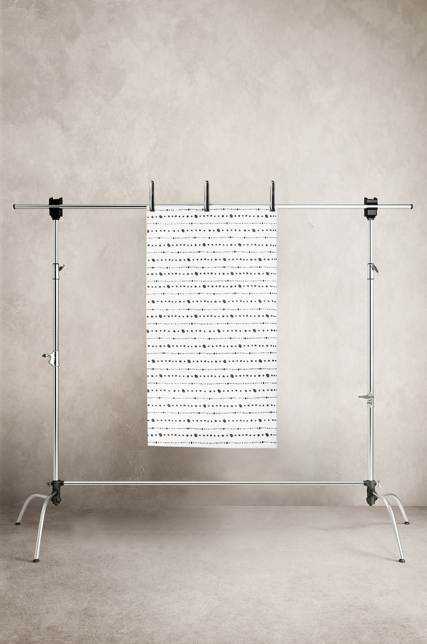 Teppich Gepunktet 80x150, Weiß / Schwarz