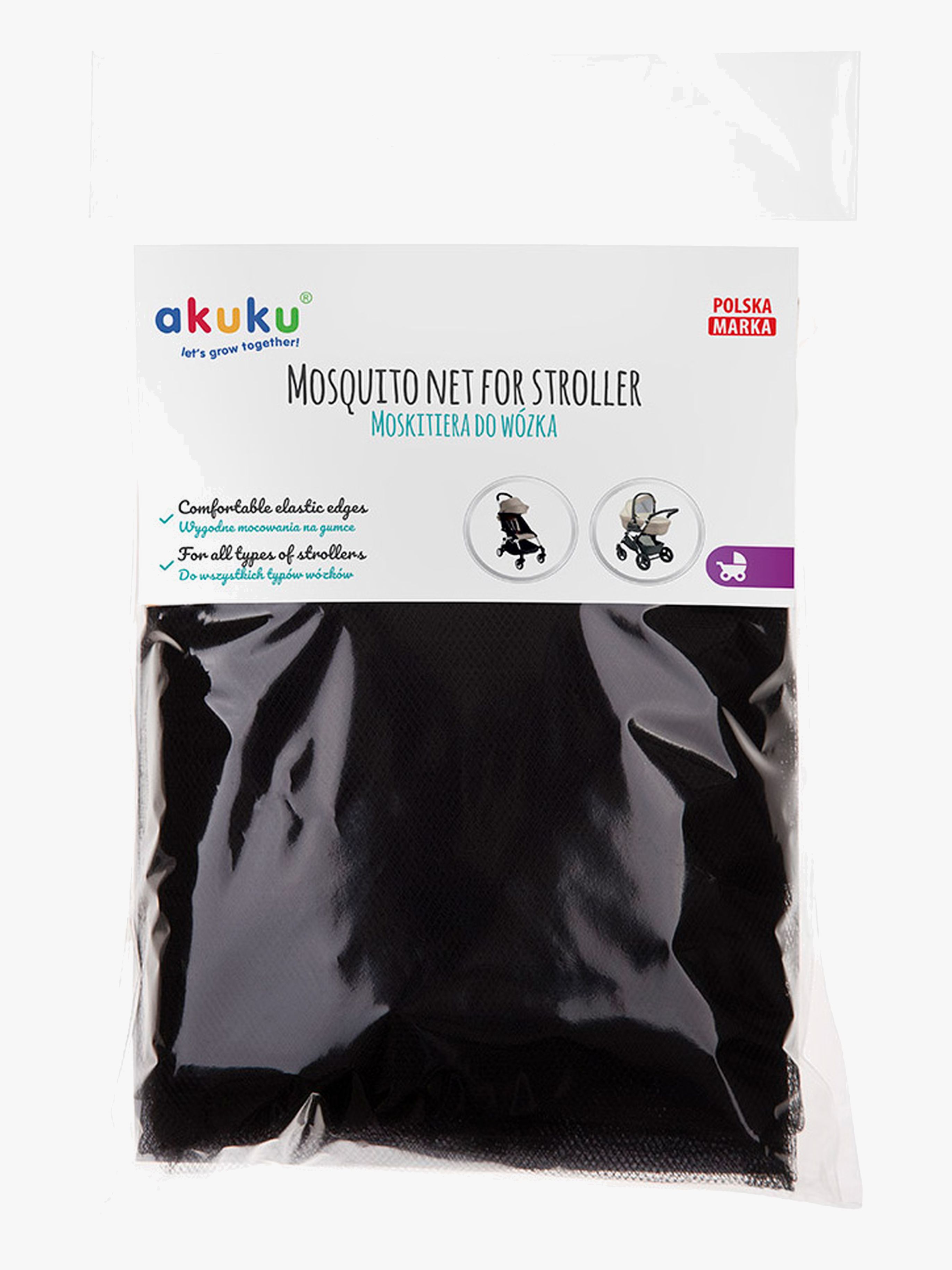 AKUKU Insektennetz für Kinderwagen, Schwarz