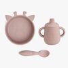 nuuroo Elias Giraffe Tellerset 3er-Pack Silikon, Woodrose