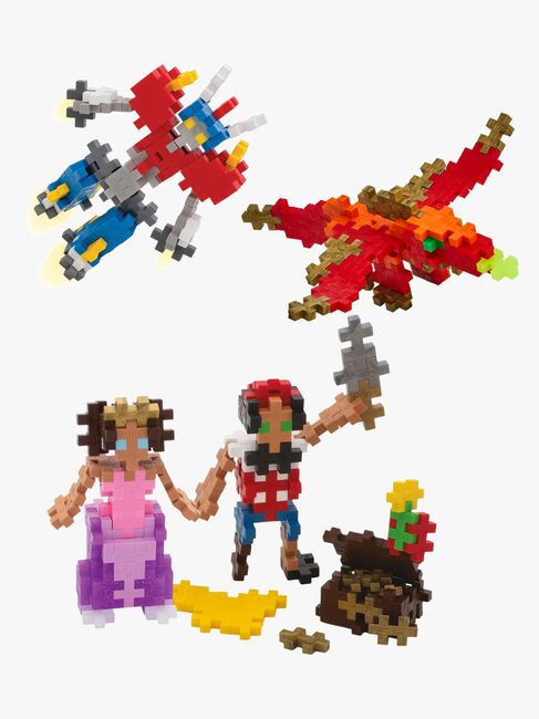 Plus-Plus Bausatz mit Bodenplatte & Röhre Coole Figuren 4x100 Teile