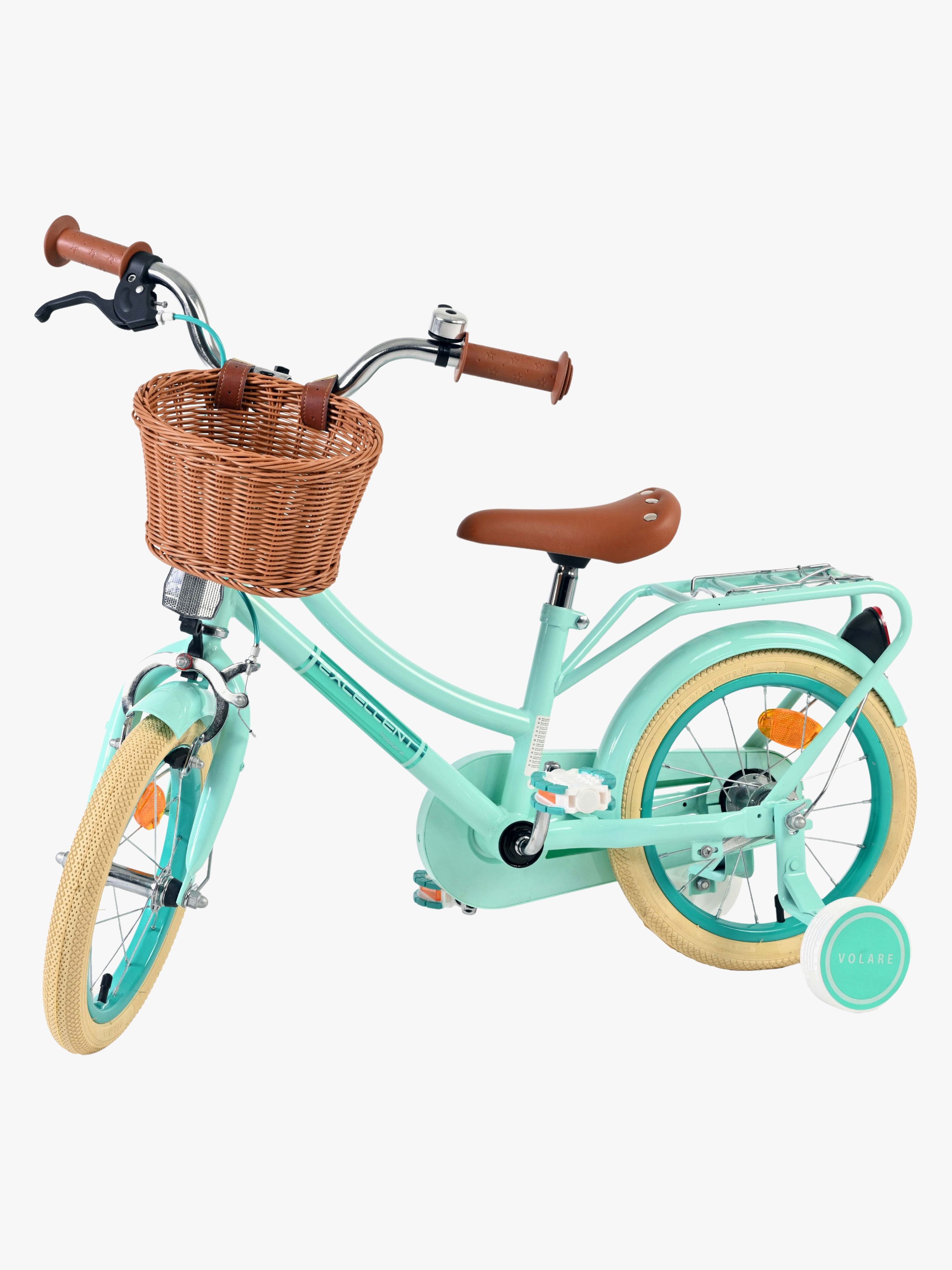 Volare Excellent Kinderfahrrad mit Korb 14 Zoll, Grün