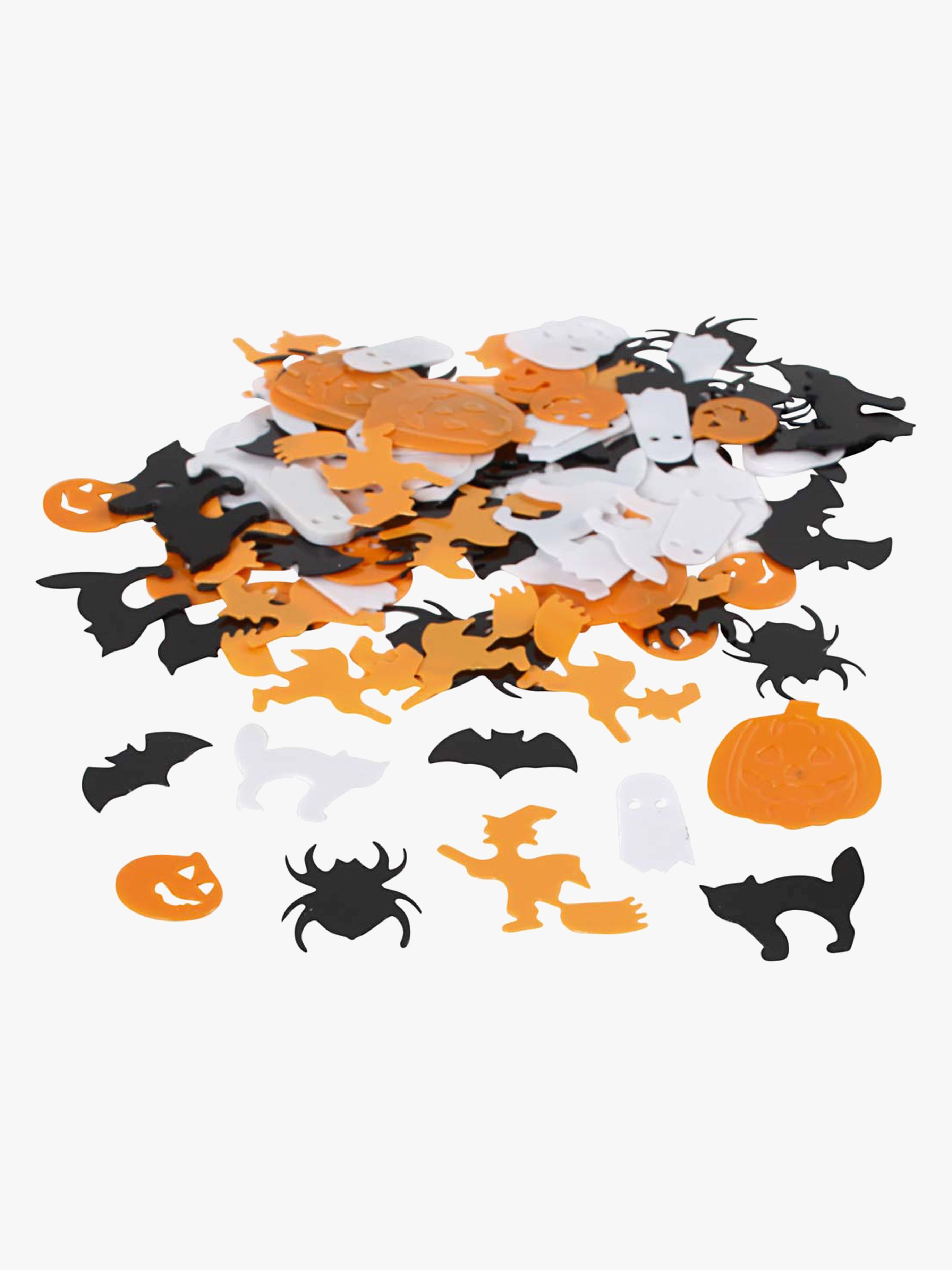 Halloween Pailletten, Schwarz / weiß / orange