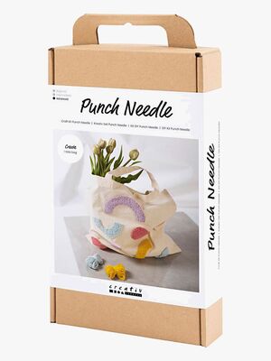 Creativ Company Bastelset Stickerei Stoffbeutel mit Pastellfarben