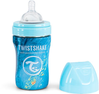 Twistshake Anti-Kolik Rostfrei 260ml, Marmor/Blau