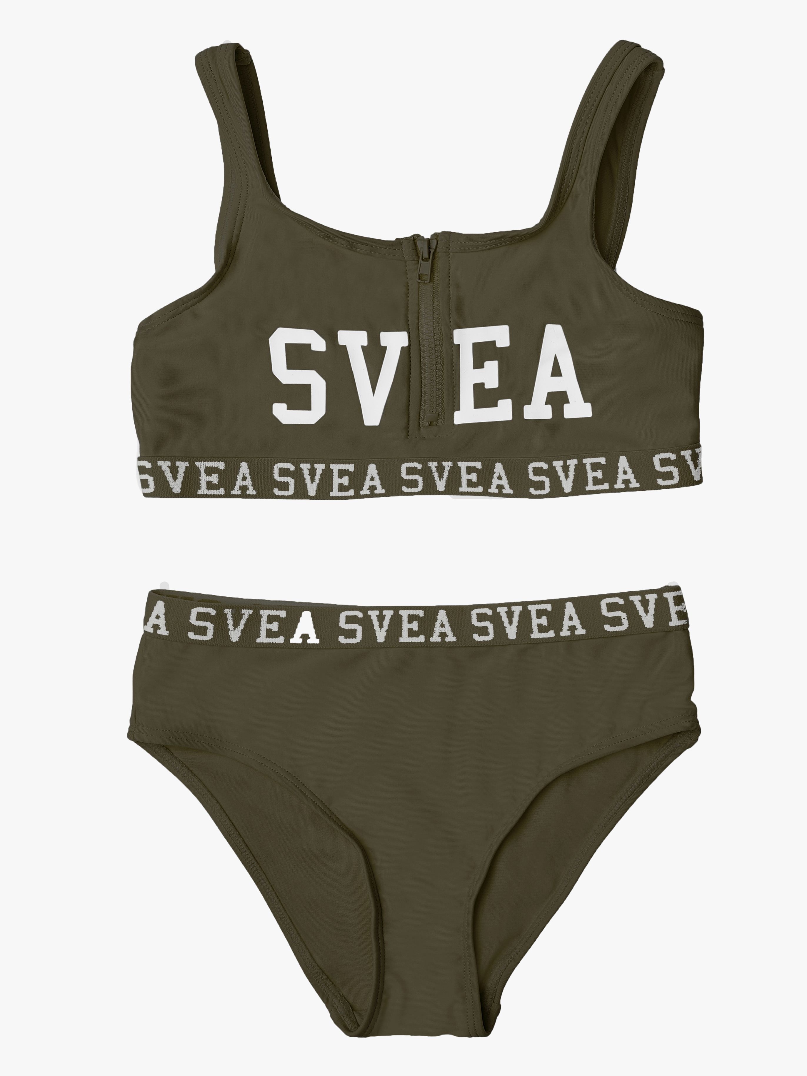 Sportig Bikini mit Reißverschluss, Army Green, 110