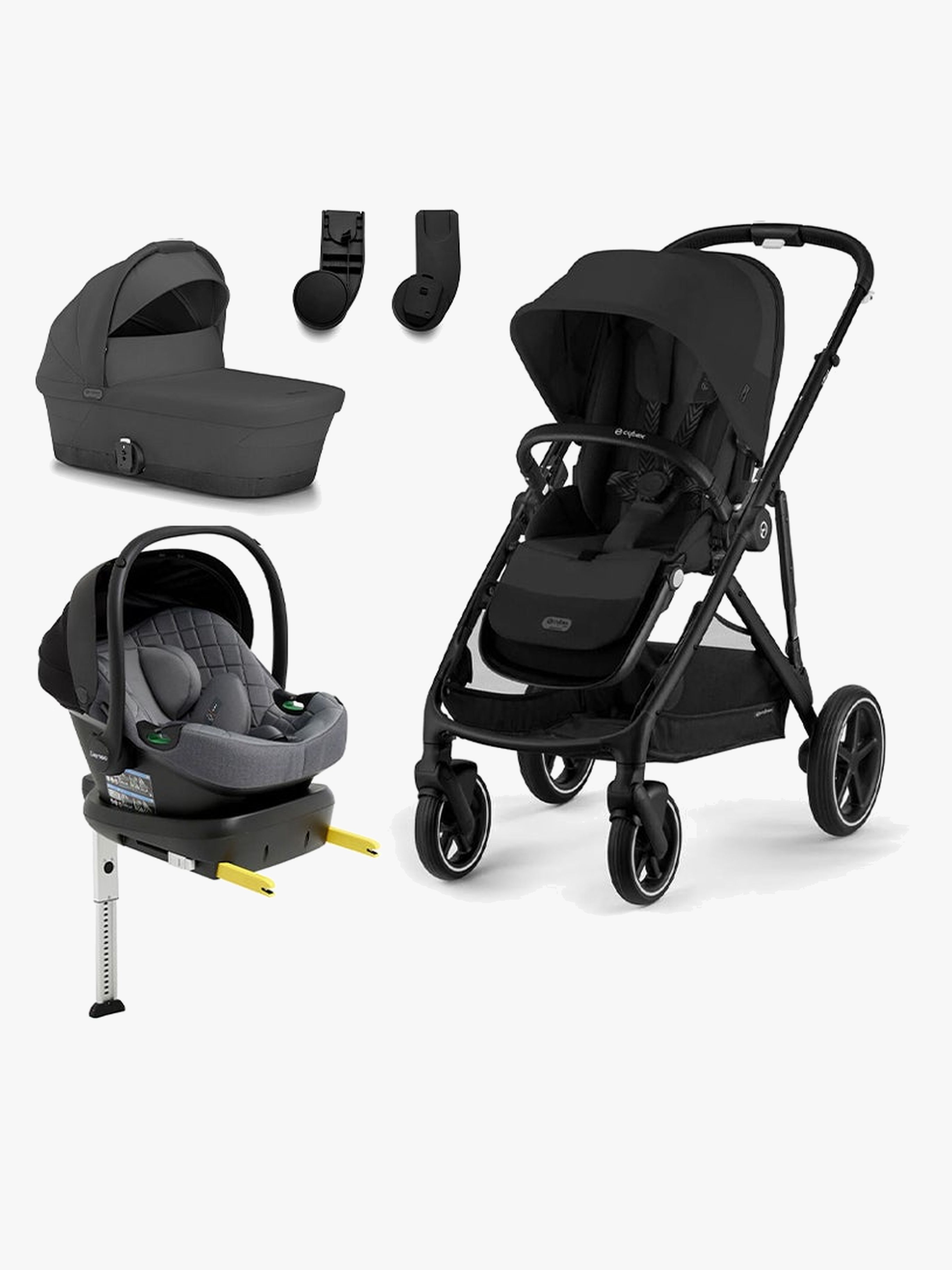 Cybex GAZELLE S Kombiwagen inkl. Beemoo Route Babyschale &  Basis, Moon Black/Mineral Grey