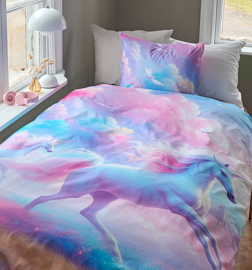 Borganäs Bettwäsche Einhorn 150x210 cm